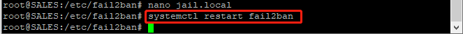 ریستارت fail2ban